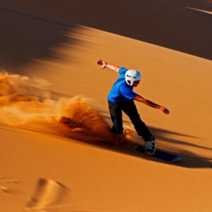 Sandboarding In The Desert of morocco
